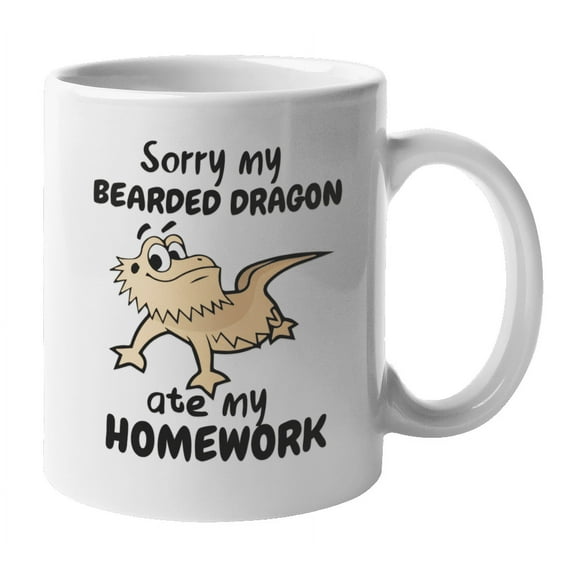 Sorry My Bearded Dragon Ate My Homework, Cute Coffee & Tea Gift Mug or Stuff (11oz)