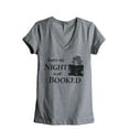 thumbnail image 1 of Sorry My Night Is All Booked Women's Fashion Relaxed V-Neck T-Shirt Tee Heather Grey X-Large, 1 of 3