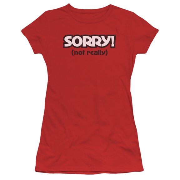 Sorry Not Sorry S/S Junior Women's T-Shirt Sheer Red