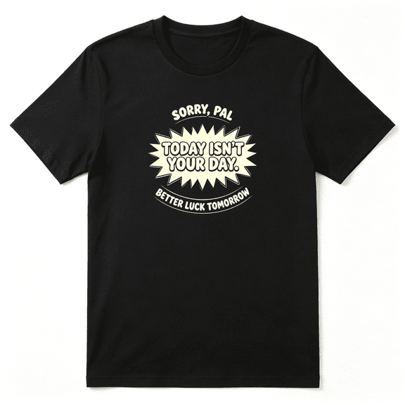 Sorry Pal Today Isn't Your Day Better Luck Tomorrow Vintage Graphic Tee for Men and Women, Lighthearted Family Reunion Cotton Short Sleeves T-Shirt