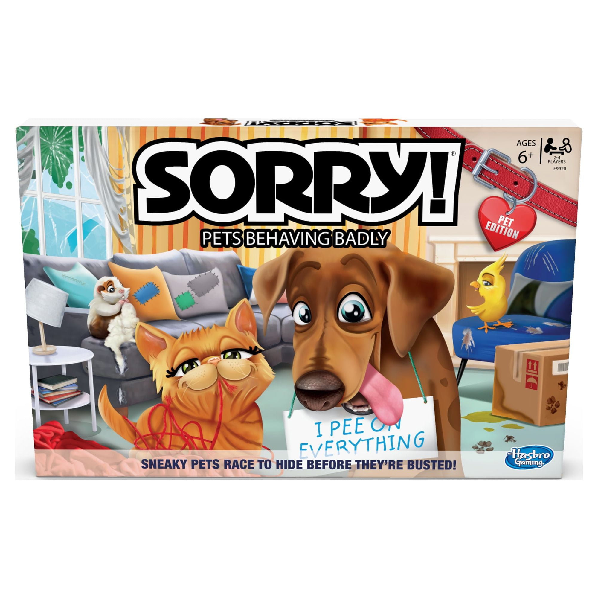 Sorry! Pets Behaving Badly Board Game, for Kids Ages 6 and Up, for 2-4  Players