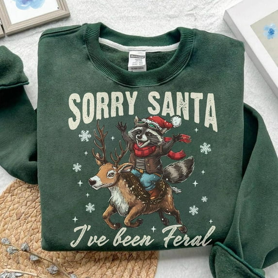 Sorry Santa I've Been Feral Shirt, Winter Holiday Sweatshirt, Winter Holiday Season Feral Shirt, Vintage Shirt TSHIRT All Size S-5XL