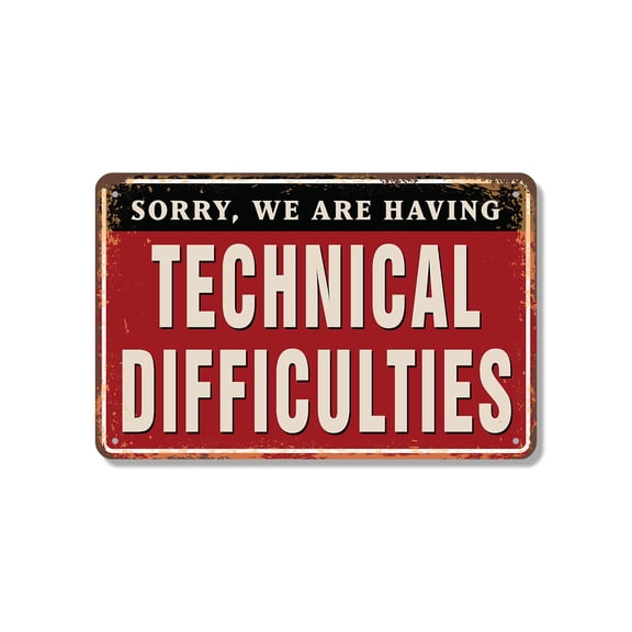 Sorry We Are Having Technical Difficulties Street (2 Pack) 7 Inch x 10 Inch Novelty Aluminum Metal Sign Please Stand By Perfect for Shops Counters Offices Fun Gift for IT Folks Owners