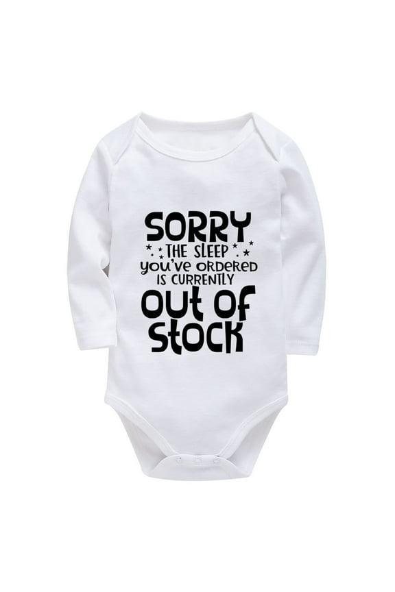 Sorry The Sleep You've Ordered Is Out Of Stock New Born Baby Boy Clothes Long Sleeve Neutral Coming Home Outfit Newborn Whit