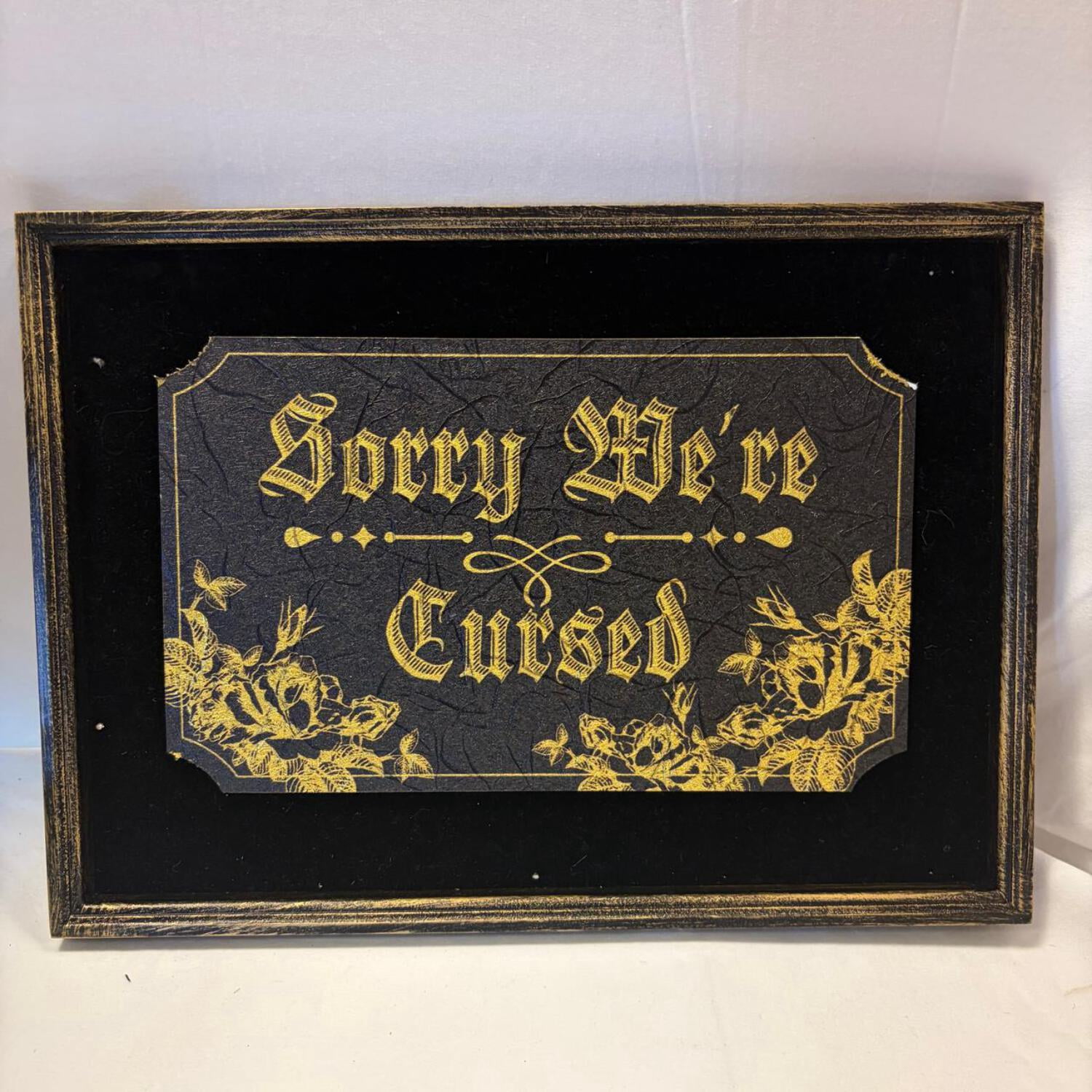Curesd Sign Sorry We're Cursed Halloween Wall Sign 16 x 11.5 in - Walmart.com