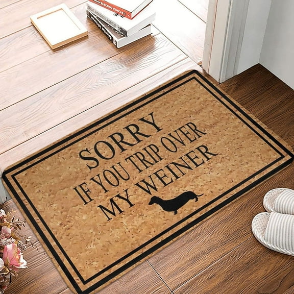 Sorry If You Trip Over My Weiner Mats for Front Door Entry Front Porch Doormat Non-Slip Carpet Rugs Floor Mat Decorative for Home Bathroom Kitchen Indoor 20x32 Inch