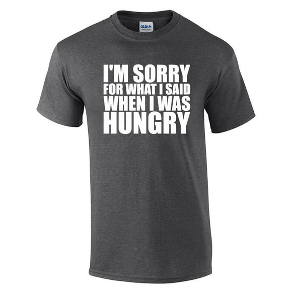 Sorry for What I Said When I was Hungry Short Sleeve T-shirt-HeatherGray-XL