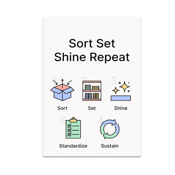 Sort Set Shine Repeat Minimalist Poster - Office Decor - 13x19 Poster Print
