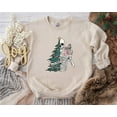 thumbnail image 1 of Sorta Merry Sorta Scary Christmas Crewneck, Funny Holiday Sweatshirt, Custom Spooky Skeleton Christmas Tee, 1 of 5