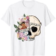 thumbnail image 1 of Sorta Merry Sorta Scary Spooky Christmas Goth Skull Xmas white T-Shirt, 1 of 3