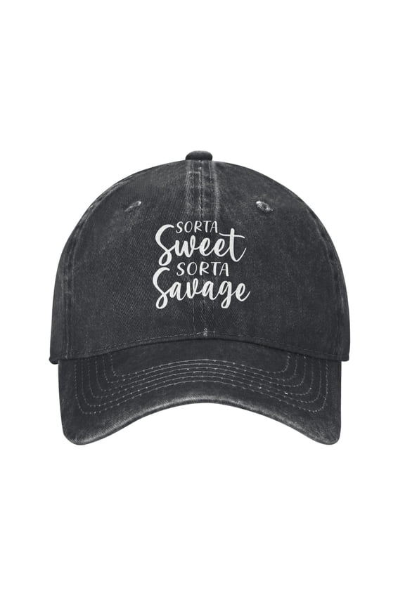 Sorta Sweet Sorta Savage Unisex Adult Washed Denim Cotton Sport Outdoor Baseball Cap Adjustable Cowboy Baseball Hat