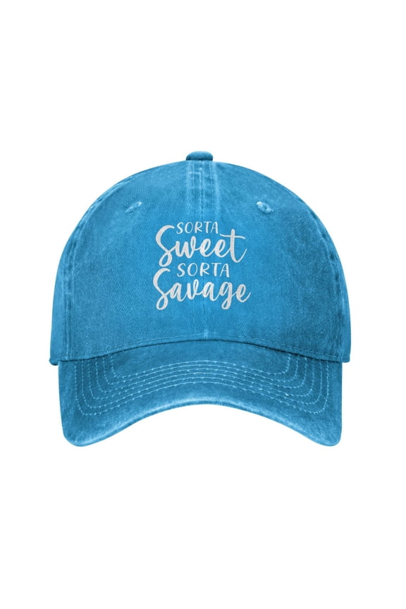 Sorta Sweet Sorta Savage Unisex Adult Washed Denim Cotton Sport Outdoor Baseball Cap Adjustable Cowboy Baseball Hat