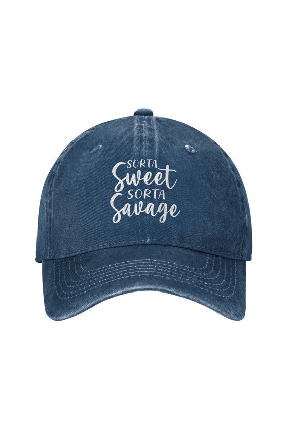 Sorta Sweet Sorta Savage Unisex Adult Washed Denim Cotton Sport Outdoor Baseball Cap Adjustable Cowboy Baseball Hat