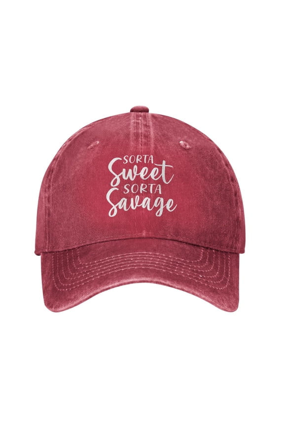 Sorta Sweet Sorta Savage Unisex Denim Baseball Cap Adjustable Vintage Trucker Hat Washed Casquette Denim Cap Hat