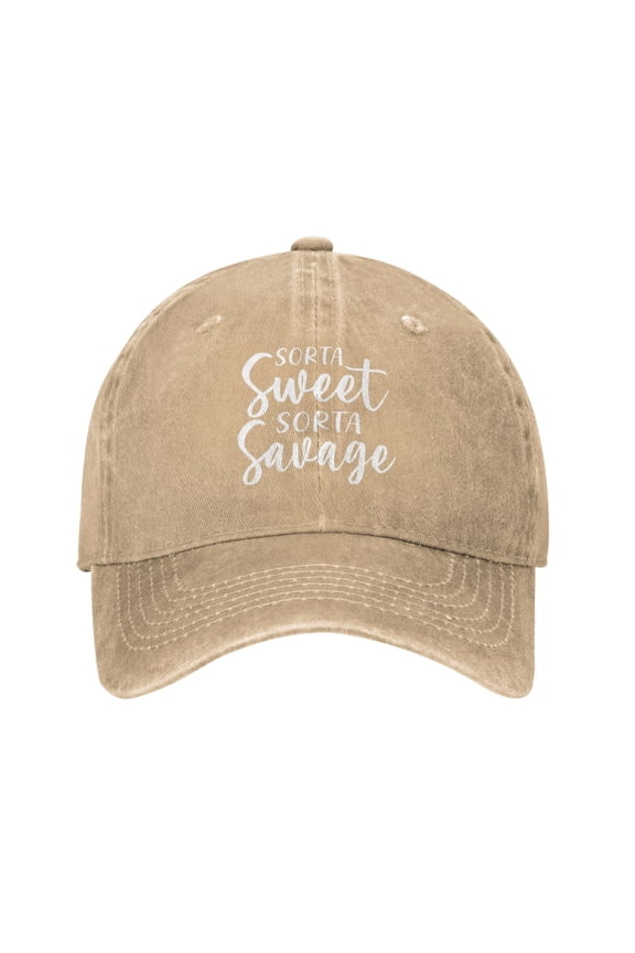 Sorta Sweet Sorta Savage Unisex Denim Baseball Cap Adjustable Vintage Trucker Hat Washed Casquette Denim Cap Hat
