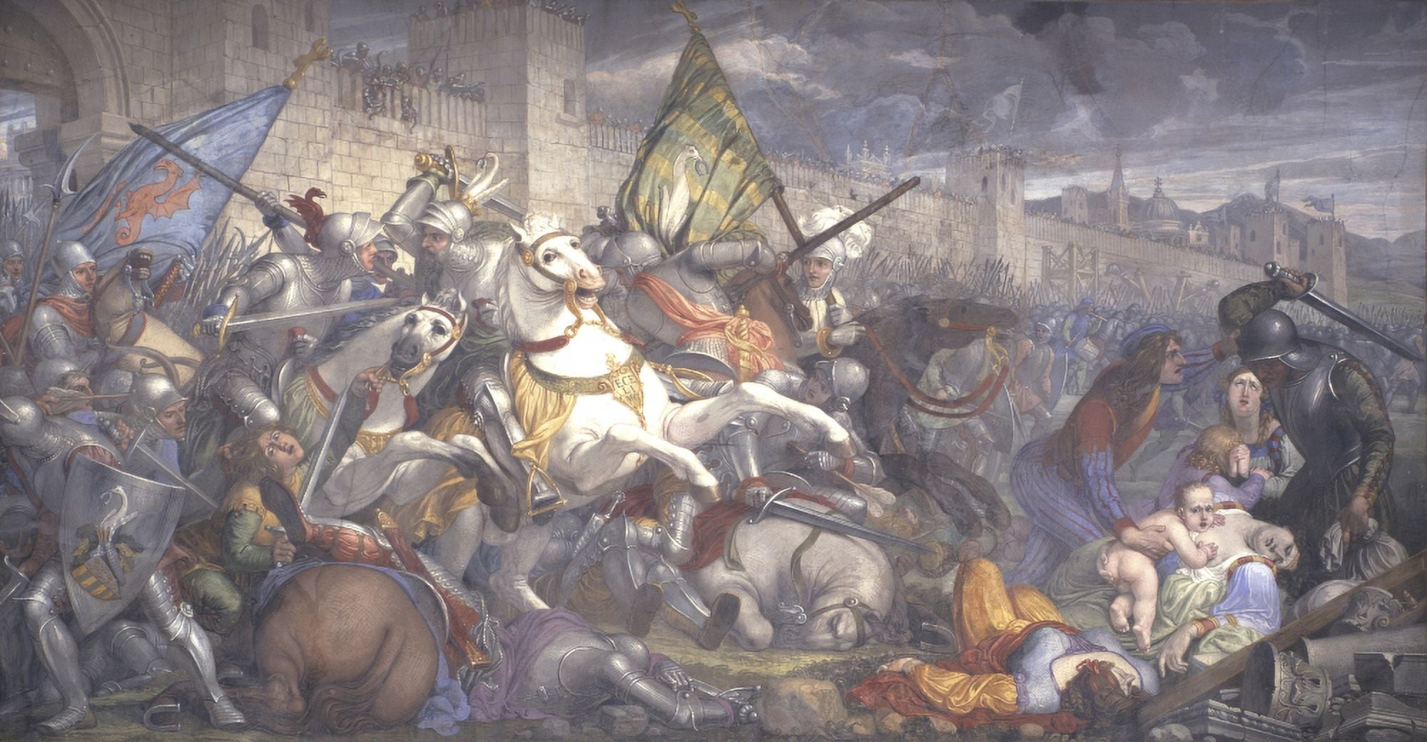 Sortie Of The Bellunese Army Against Ezzelino Canvas Art - (36 x 24)