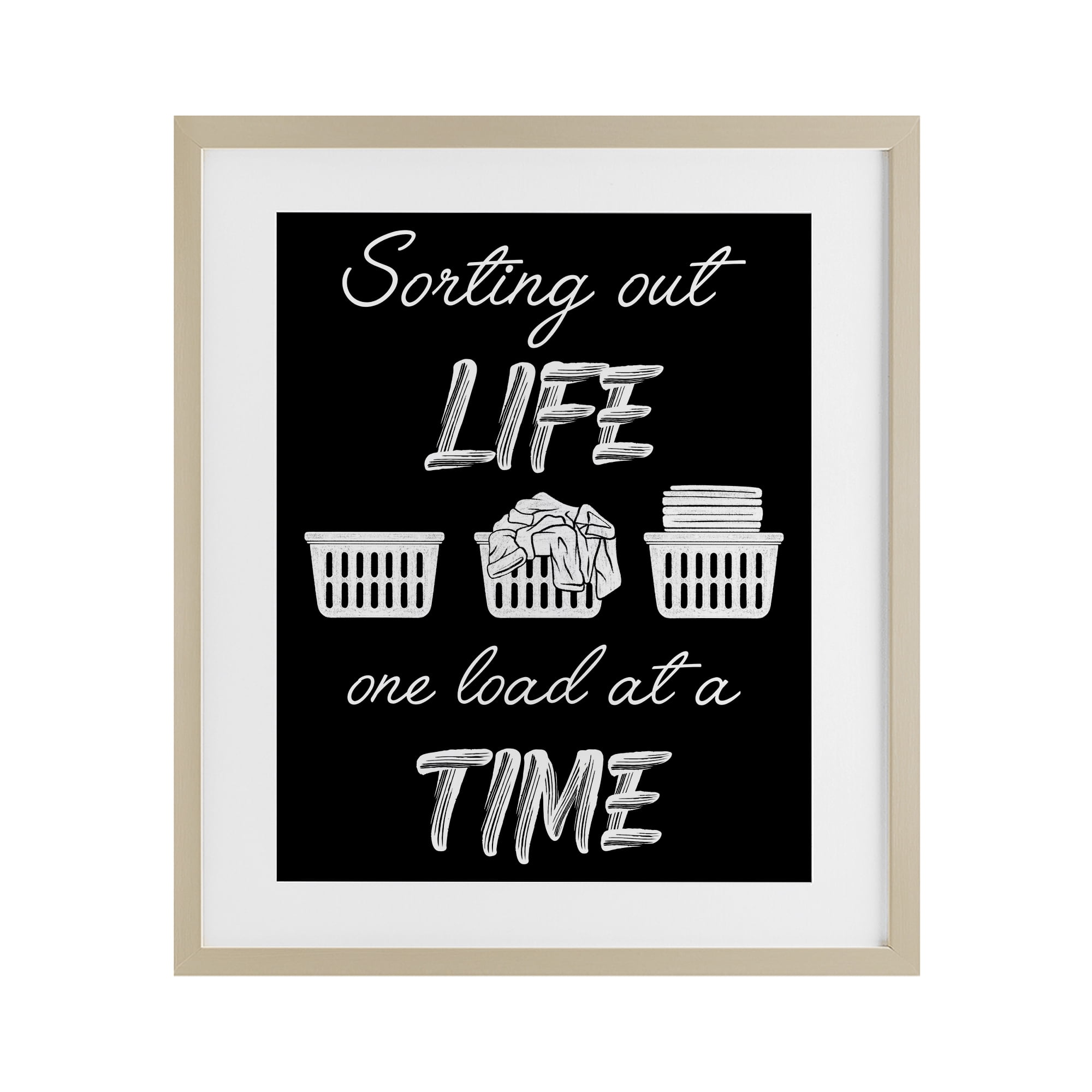 Sorting Out Life Laundry Birch Framed Print Under Glass, design by Marcus Prime
