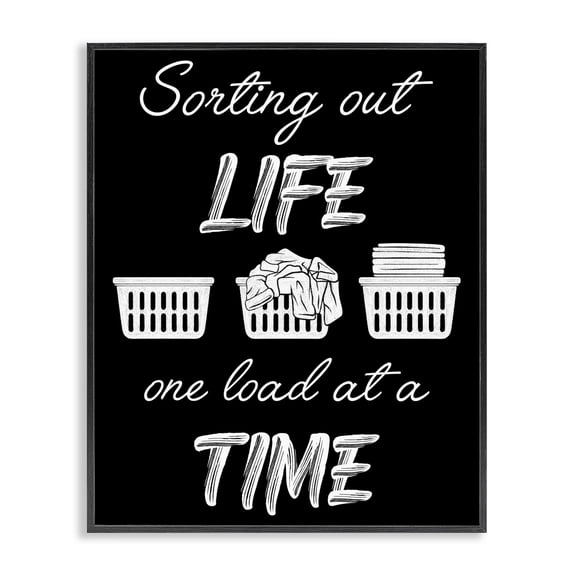 Sorting Out Life Laundry Black Framed Giclee Art, design by Marcus Prime