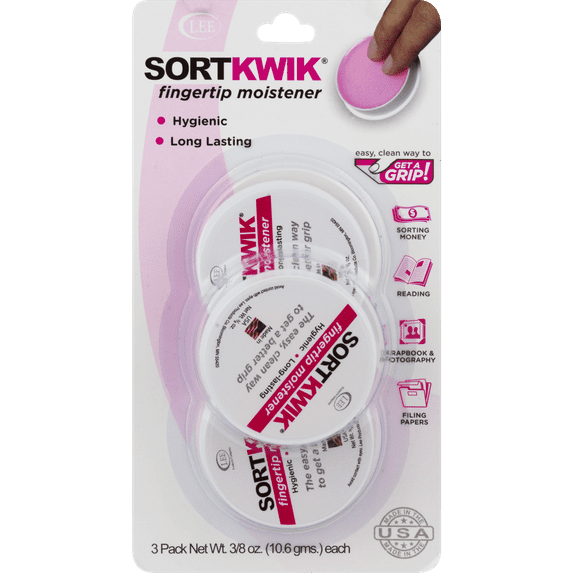 Sortkwik Fingertip Moistener 3/8 oz., 3 Pack