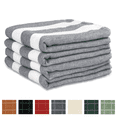 thumbnail image 1 of Sortora 100% Cotton Terry Cloth Kitchen Towels, Super Soft and Absorbent Dish Towels for Drying, Checkered Designed Hand Cloth for Kitchen, 15 x 25 inches, 4 Pack, Gray Stripe, 1 of 7