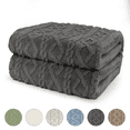 thumbnail image 1 of Sortora Gray Throw Blanket, Twin Size Plush Fluffy Couch Blanket, Soft Lightweight Cozy Bed Blankets for All Seasons - 280GSM Double-Sided 3D Knit, Machine Washable, 60"x80", 1 of 7