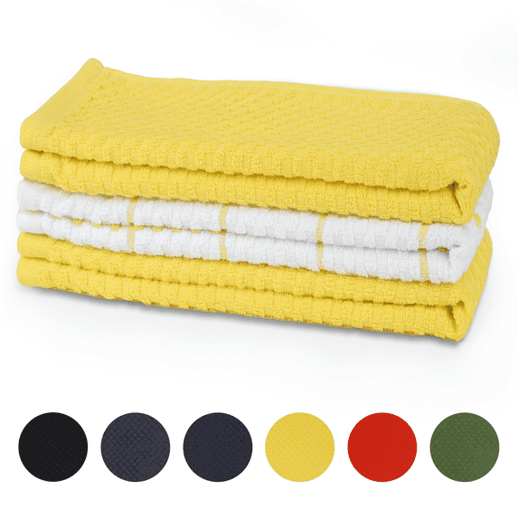 Sortora Kitchen Towels 100% Cotton, Super Soft and Absorbent Quick Drying Dish Towels for Kitchen ,Kitchen Towels Set, 15 x 25", Great for Cooking in Kitchen or Household Cleaning, 3 Pack, Yellow