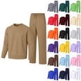 thumbnail image 1 of Sorvello Men's 2 Piece Crew Neck Sweatsuit Set Loose Straight Leg Sweatpants Long Sleeve Casual Athletic Outfit Soft Daily Tracksuit Khaki XXL, 1 of 6
