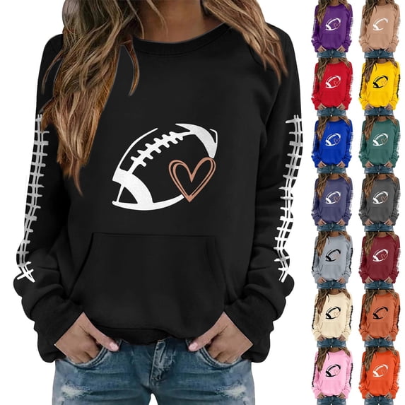 Sorvello Women's Football Graphic Sweatshirt Game Day Pullover Soft Breathable Cozy Long Raglan Sleeve Streetwear Fall Casual Athletic Top for Women Camel XXL