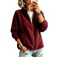 thumbnail image 1 of Sorvello Women's Lightweight Fleece Lined Jacket, Long Sleeve Casual Fall Outerwear With Pockets Wine M, 1 of 7