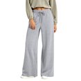 thumbnail image 1 of Sorvello Womens Wide Leg Baggy Sweatpants Fleece Lined Lounge Sweat Pants,Drawstring Sweatpants with Pockets, Fall Winter Light Gray S, 1 of 7