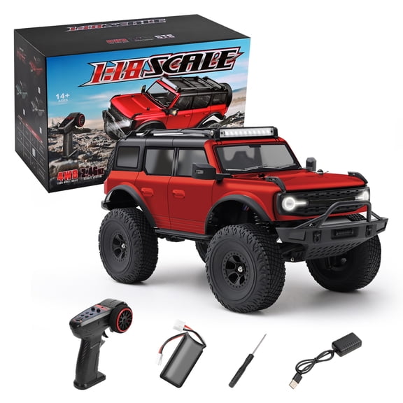 Sorven 1/18 RC Crawler1:18 Scale Remote Control Crawler Truck LED Lights Dual Speed Modes 60m Range for Outdoor Adventure