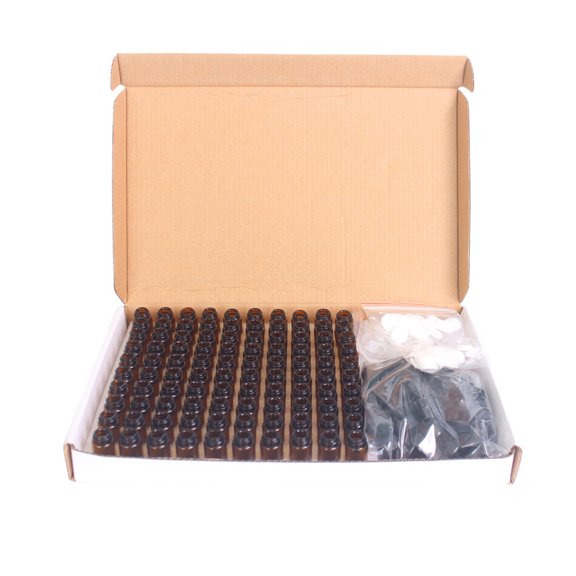 Sorven 1/2/3ml Bottles for Essential Oils Oil 100pcs 1ml Amber Glass Bottles for Essential Oils Sample Bottles Refillable Empty Bottle with Black Caps for Oil Essential Oil Perfume
