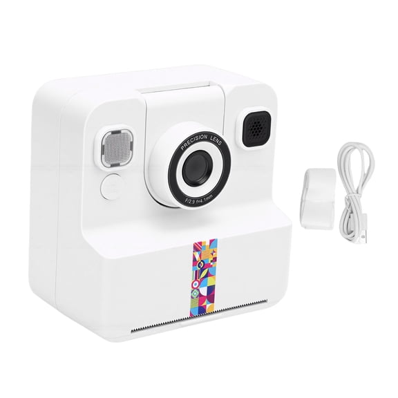 Sorven 1080P Digital Print Camera Camera Instant Print Camera White 2.4 Inch Screen 16X Zoom 1080P Digital Camera with Print Paper for Present