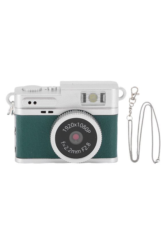 1080P FHD Retro CameraSmall Retro Digital Camera 1080P FHD Keychain Camera Color Screen Flash Light Filters Lightweight Portable for Outdoor Photography