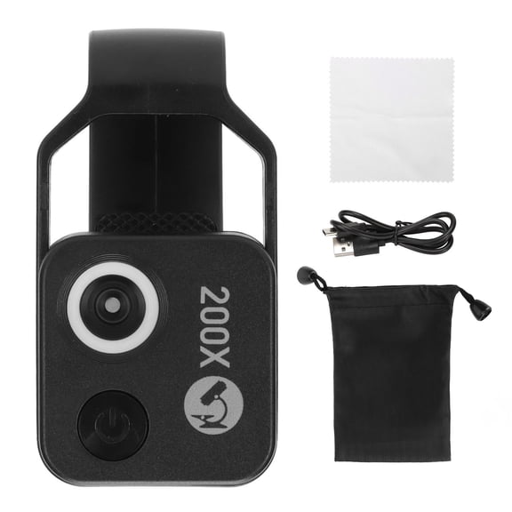 Sorven 200X Phone Microscope Lens Phone Mini Microscope, 200X Zoom Phone Microscope CPL No APP Required for Jewelry Observation for Kids Black