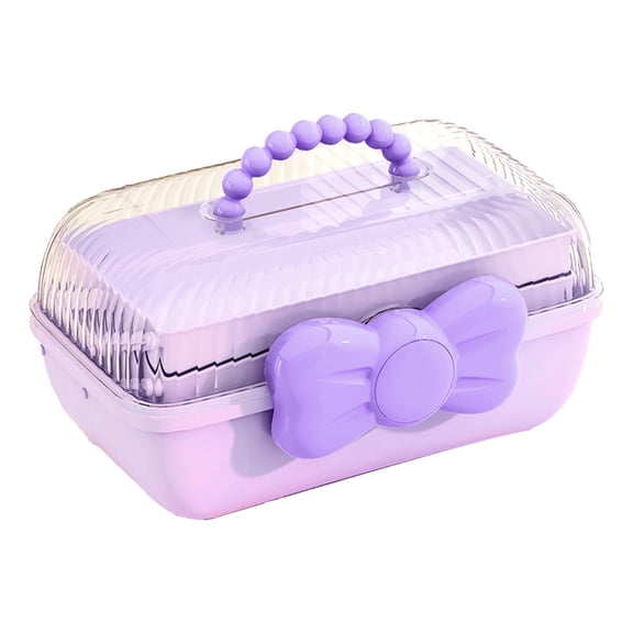 Sorven 3 Tier Desktop Box Kids Hair Accessories Storage Box Large Capacity Desk Organization Container for Girls Toys