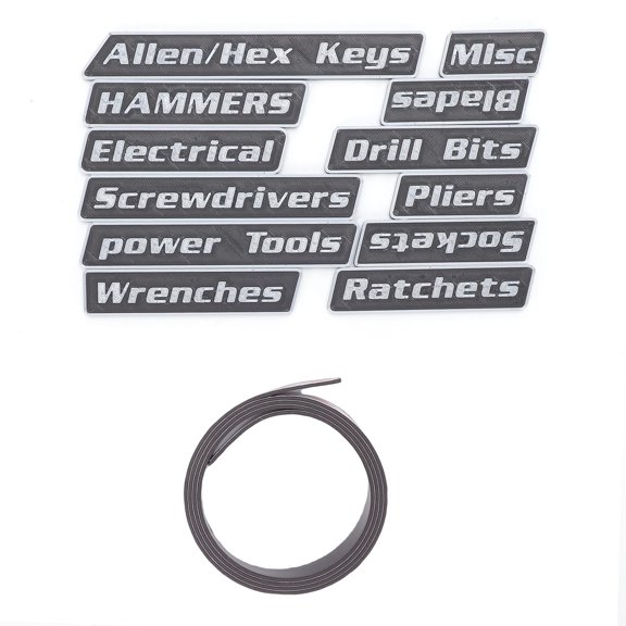 Sorven 3D Printed Toolbox Labels Labels 12pcs Magnetic Toolbox Labels Reusable 3D Printed Toolbox Drawer Tags for Steel Tool Boxes Cart Drawers Cabinets