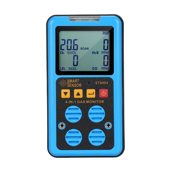 Sorven 4 in 1 Gas Detector In SMART SENSOR 4 in 1 Gas Monitor Rechargeable Portable Gas Detector HS O CO and LEL Multi Gas Monitor Professional Gas Sniffer with LCD Display Sound Vibration Flash