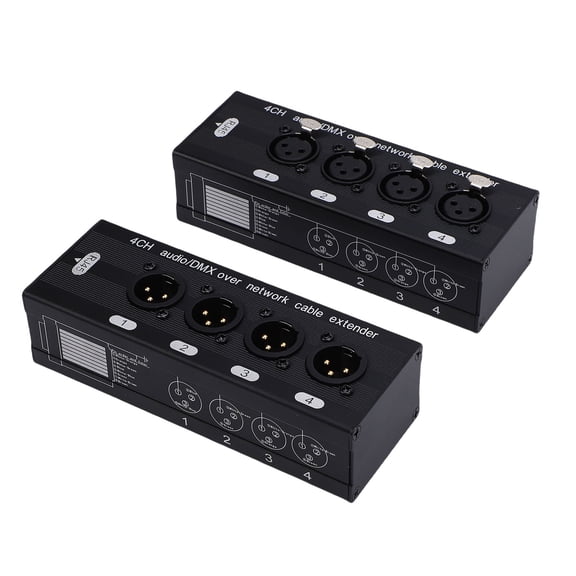 Sorven 4 Channel Multi Network Ethernet Extender 4 Channel Multi Network Cable Extender 3 Pin XLR Digital Multiplex AES-EBU Male and Female to RJ45 Cat5 Cat6 Ethernet Cable Extender