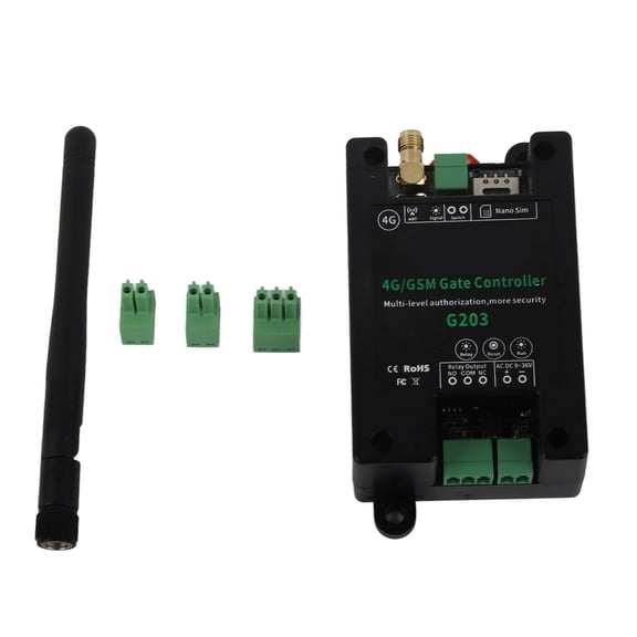 Sorven 4G GSM Gate Opener 4G GSM Door Opener, One Key Query All User Gate Remote Controller DC9-36V ABS Plastic Housing Multifunctional for Electrical System