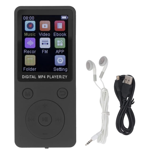 Sorven 64GB MP3 PlayerMP3 MP4 Player, 1.8 inch Screen Digital Music Player for Study Black