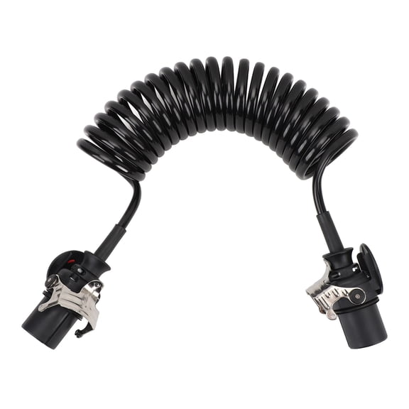Sorven 7 Way Towed Vehicle Power Coil Wire 7 Way Coiled Trailer Cord, 7 Way Trailer Electrical Power Coil Cable Enhanced Performance for RV Towed Vehicle