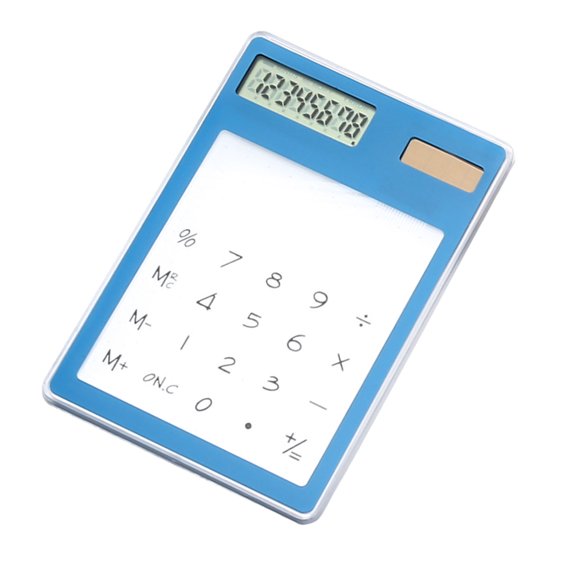 Sorven 8 Digit LCD Display Calculator Solar Powered Calculator, Transparent Touch Screen 8 Digit LCD Display with Portable Compact Design for Office School Home Use