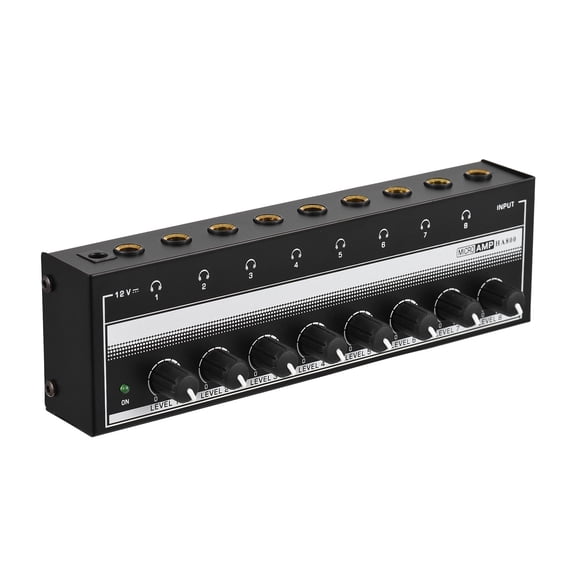 Sorven 8 way listening headphone HA800 Headphone Amplifier Audio Amp Ultra compact 8 Channels Mini Audio Stereo Microphone AMP with Power Adapter for Studio Stage