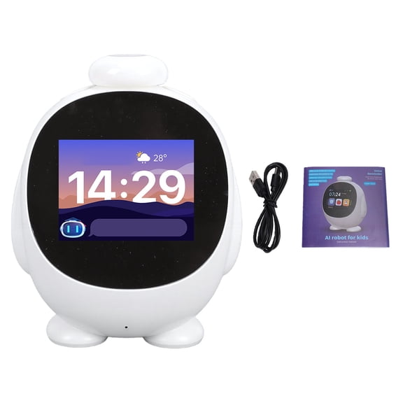 Sorven AI Alarm Clock Robot AI Smart Robot for Kids Language Translation Weather Forecast Educational Smart Alarm Clock Desk Robot with 2.8 Inch Screen for Learning