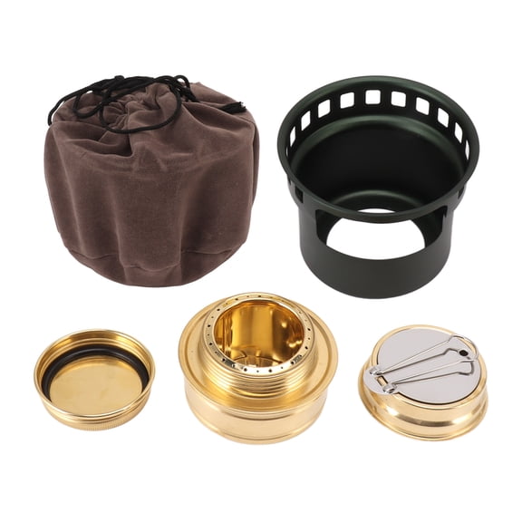 Sorven Alcohol Stove Portable Split Design Aluminium Alloy Copper Alcohol Stove, Windproof Camping Picnic Backpacking Stove for Outdoor Cooking, with Dual Fuel Functionality, Suitable for Pots,