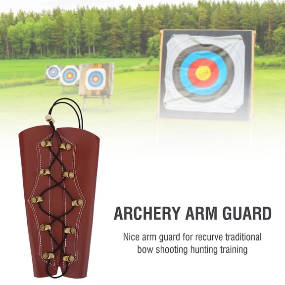 Sorven Arm GuardArchery Arm Protection, Arm Guard PU Leather for Bow Hunting Shooting