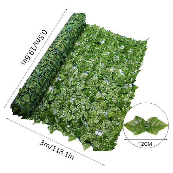 Sorven Artificial Hedges Fence Artificial Leaf Screening Roll, Easy Installation Plastic Artificial Ivy Fence Screen for Balcony Privacy Shielding