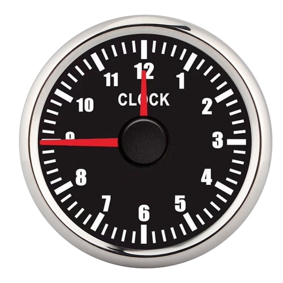 Sorven Auto Timepiece 2in Universal 0-12 Hourmeter Clock Instrument Panel Gauges, Red Backlight, 12V/24V, for Car Boat Yacht
