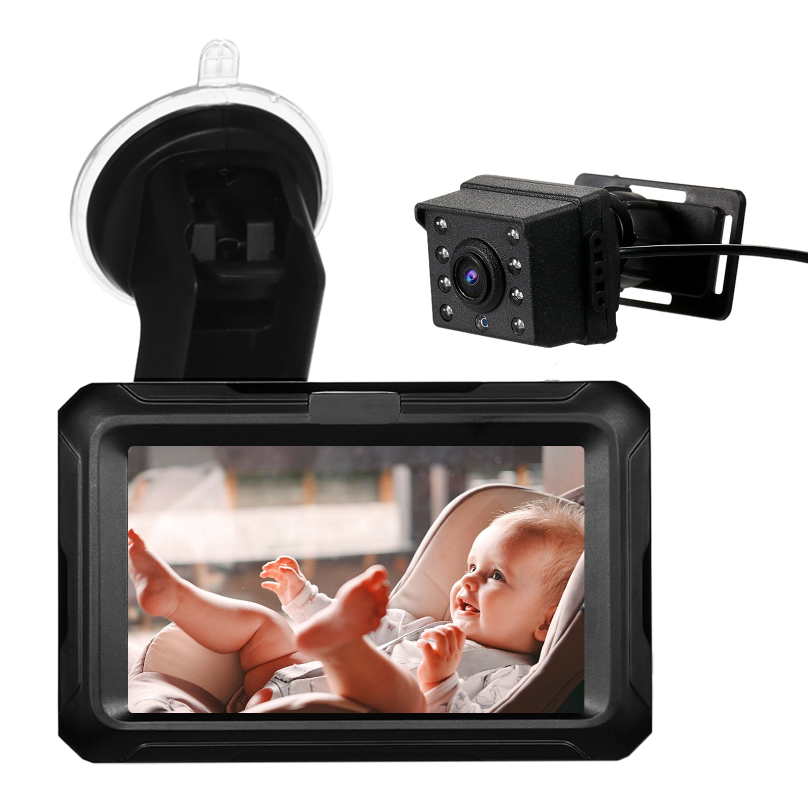 Sorven Baby Car Camera HD 1080P Camera Baby Car Mirror 1080P Baby Camera with 4.3'' IPS Screen Night Vision Adjustable Wide View Angle for Infants Kids Pets